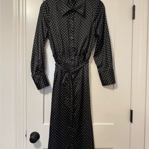 Who What Wear Polka Dot Long Sleeve Dress